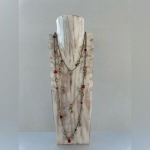 Antiqued Gold-tone Multi-strand Necklace.